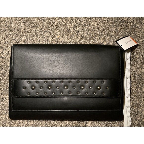 Black Clutch purse With Silver Studded Beading. Stud Clutch. - Picture 6 of 9